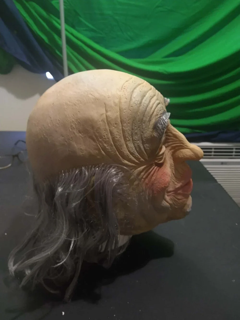 Old Man Latex Mask Full Head Elderly Costume Prop Gray Hair Wrinkled Face